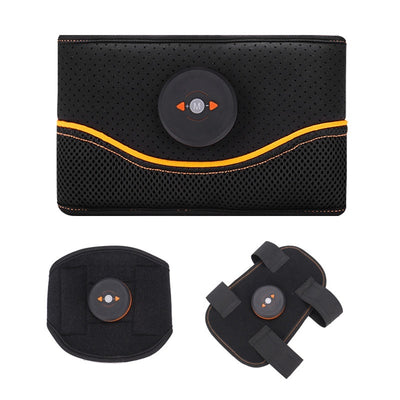 Black abdominal muscle trainer for home with adjustable straps and control unit for effective workouts