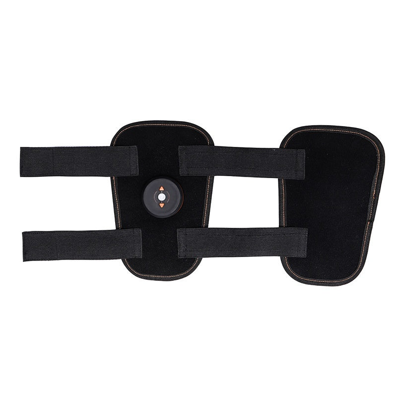 Black abdominal muscle trainer for home with adjustable straps and control panel for targeted workouts