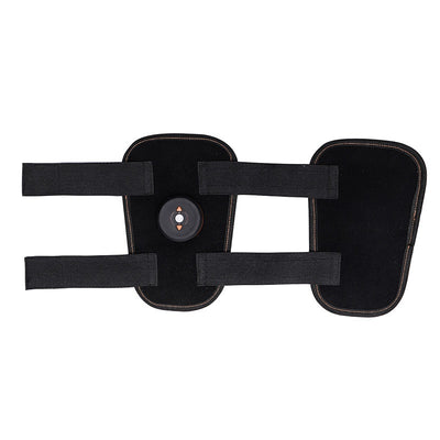 Black abdominal muscle trainer for home with adjustable straps and control panel for targeted workouts