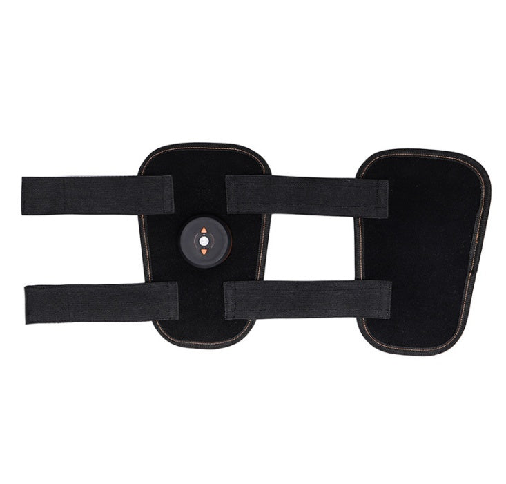 Black abdominal muscle trainer for home with adjustable straps and compact design for easy use