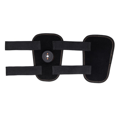Black abdominal muscle trainer for home with adjustable straps and compact design for easy use