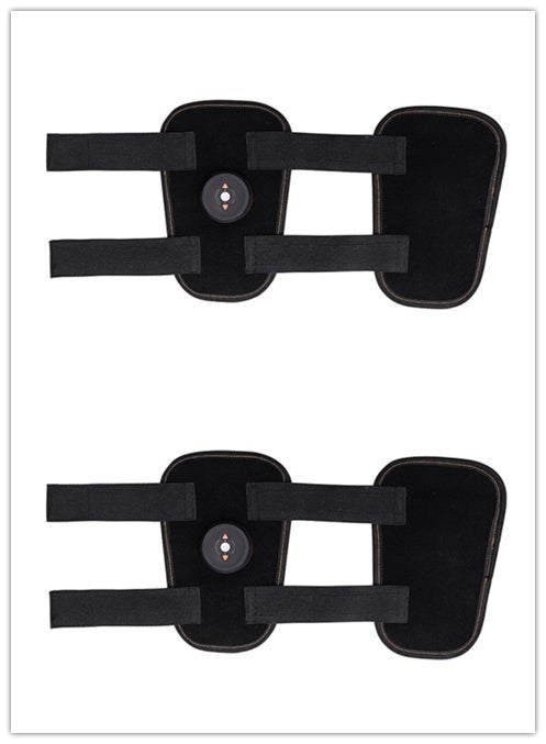 Black abdominal muscle trainer for home with adjustable straps and central control unit