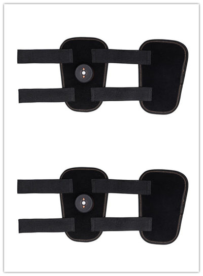 Black abdominal muscle trainer for home with adjustable straps and central control unit