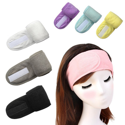 Set of colorful beauty headbands for women including pink, purple, yellow, white, gray, black, and teal styles
