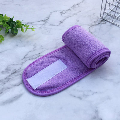 Purple beauty headbands for women made of soft fabric with Velcro closure for comfortable fit