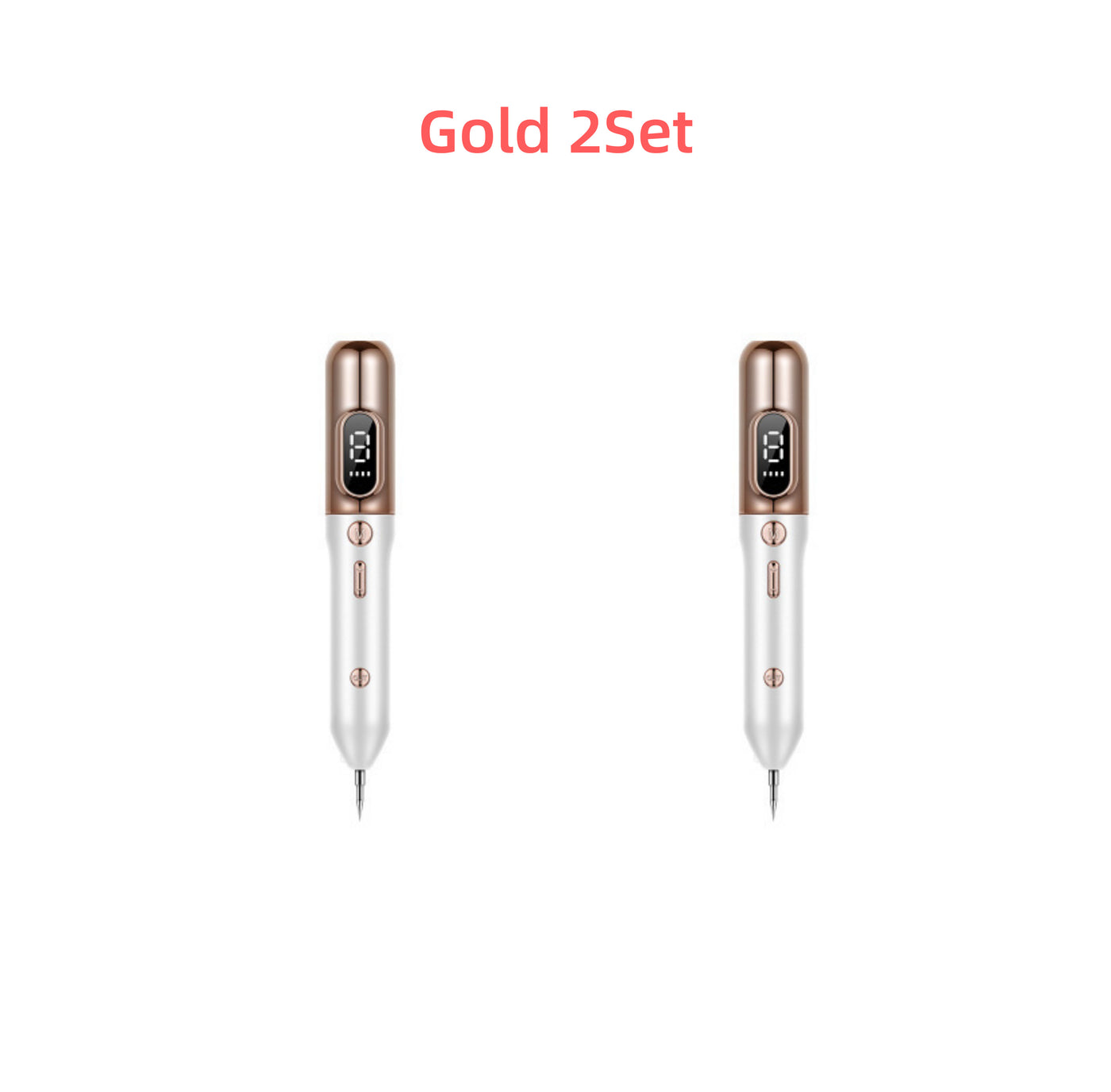 Gold 2 set blue light acne device with digital display and sleek design for skin treatment