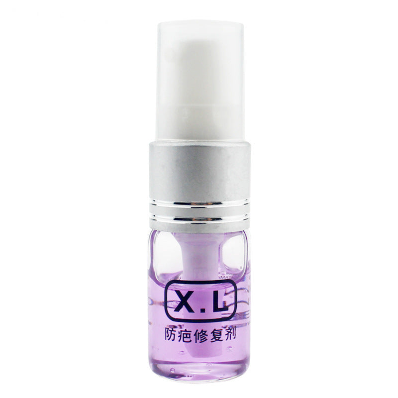 Compact blue light acne device with purple liquid and white cap for skin treatment