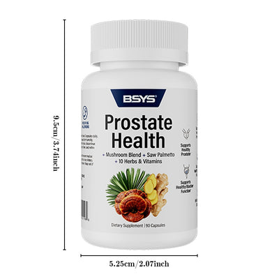  Prostate Health supplement bottle with mushroom blend saw palmetto and vitamins for prostate health supplement