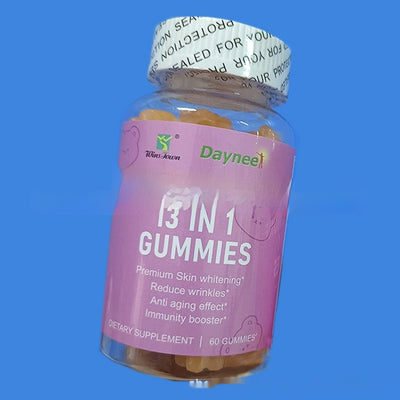 Dayneet 13 in 1 Gummies dietary supplement bottle for natural breast curve supplements with skin whitening and immunity boost