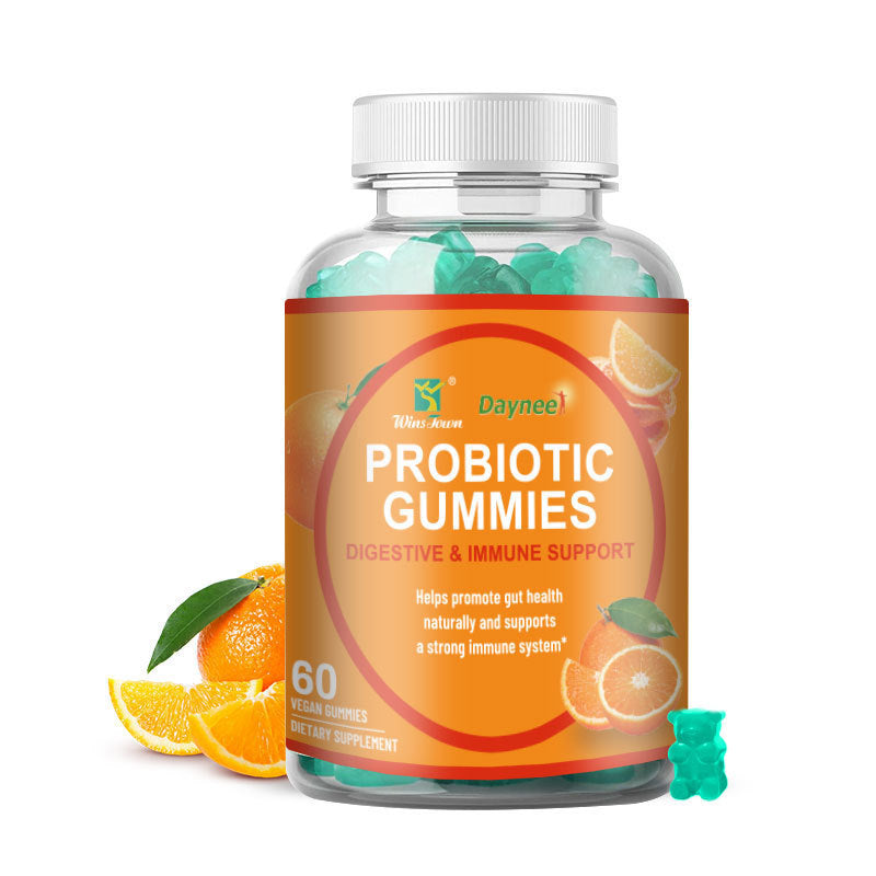 Daynee Probiotic Gummies dietary supplement with digestive and immune support, natural fruit flavor