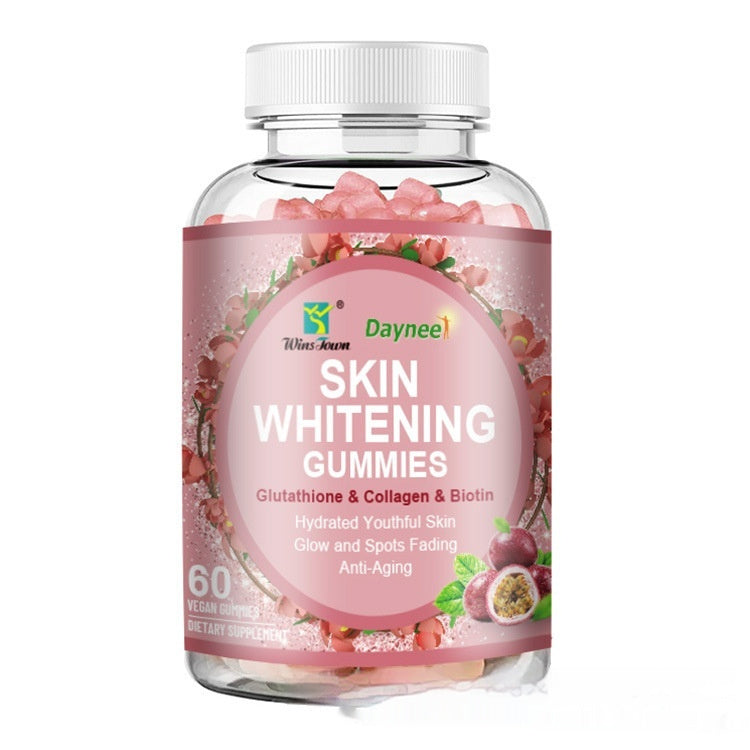 Skin whitening gummies dietary supplement bottle for natural breast curve supplements with collagen and biotin