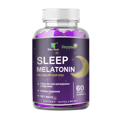 Bottle of natural breast curve supplements Sleep Melatonin vegan gummies for healthy sleep cycle