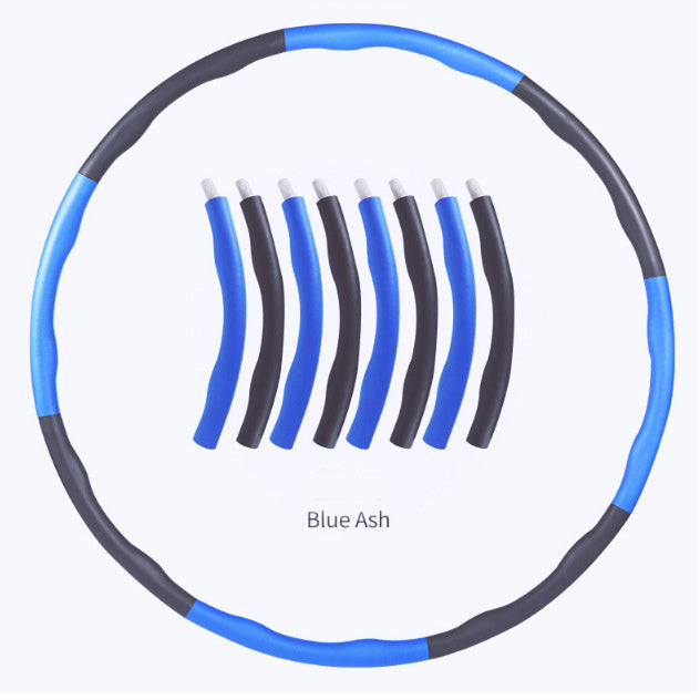 Blue ash detachable fitness ring with removable curved segments for adjustable exercise