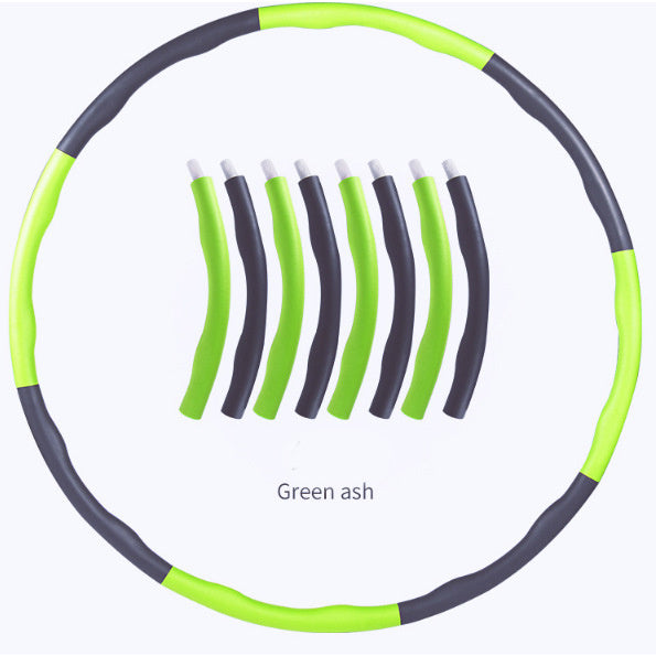 Green ash detachable fitness ring with segmented pieces for easy assembly and workout customization