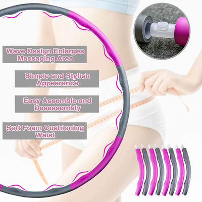 Detachable fitness ring with wave design and soft foam cushioning for waist massage and easy assembly