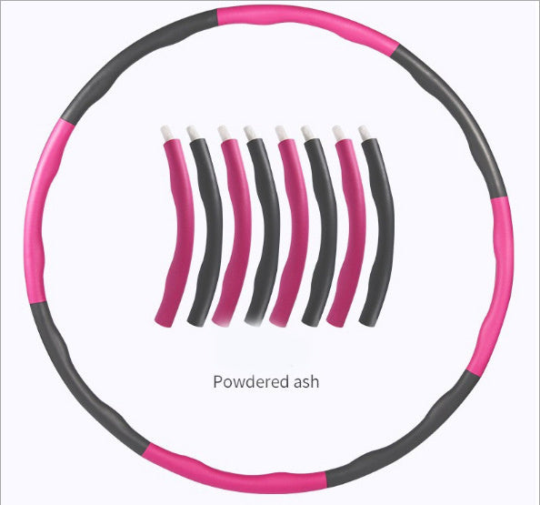 Detachable fitness ring with pink and black segments and multiple detachable padded pieces