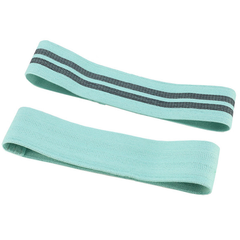 Two light blue fitness resistance loop for squats bands with black stripes for lower body workouts