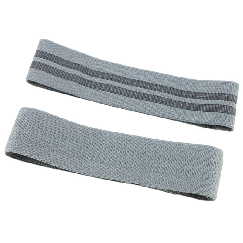 Gray fitness resistance loop for squats with black stripes for strength training exercises