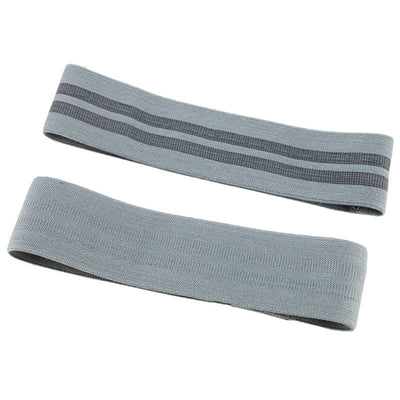 Gray fitness resistance loop for squats with black stripes for strength training exercises