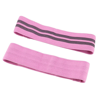 Pink fitness resistance loop for squats bands with black stripes for leg workouts