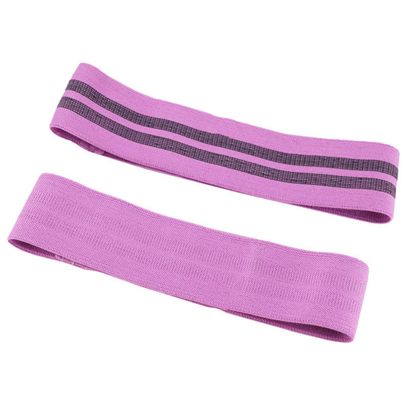 Purple fitness resistance loop for squats with black stripes for lower body workouts