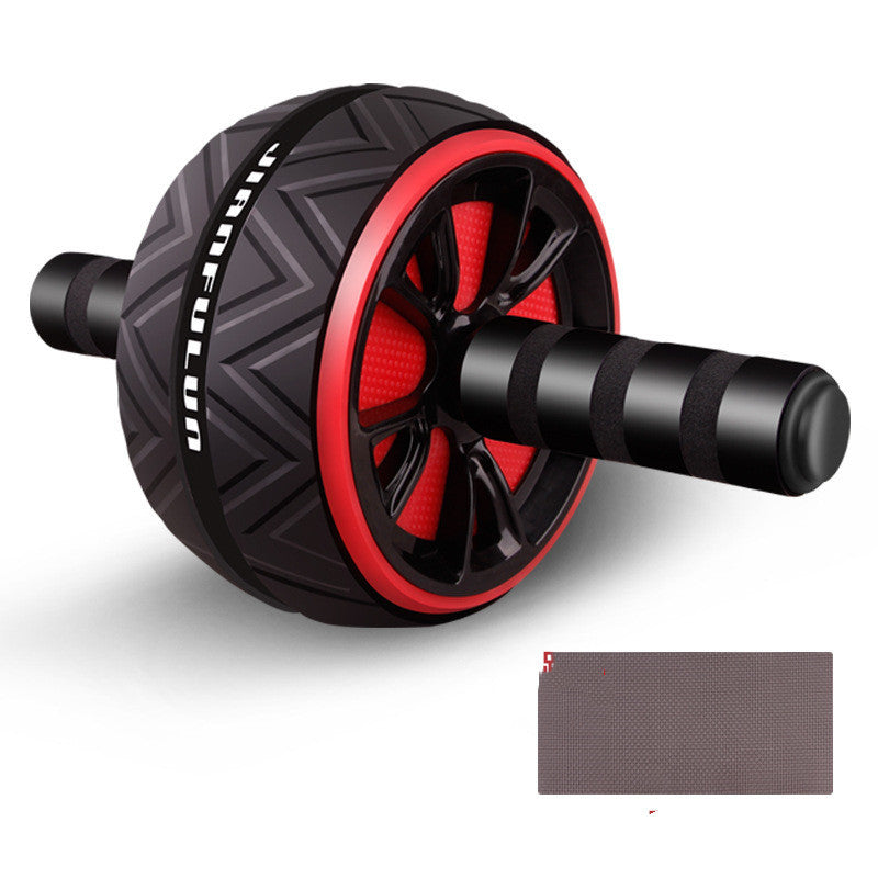 Quiet exercise wheel for core strength with durable handles and textured wheel for stability