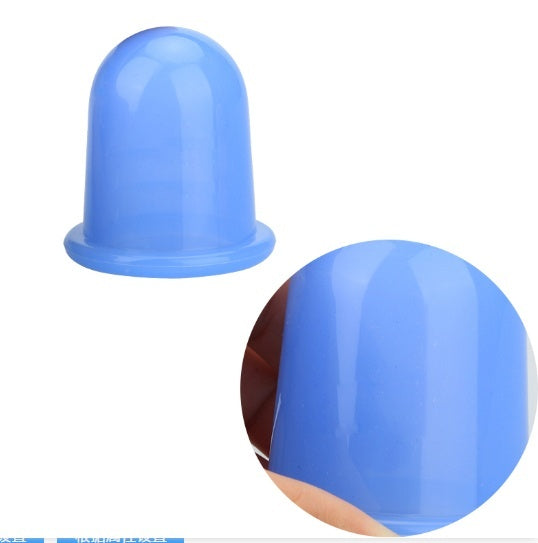 Blue transparent silicone cupping set cup for massage therapy and skin suction