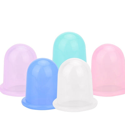 Set of colorful transparent silicone cupping set cups for massage and therapy use