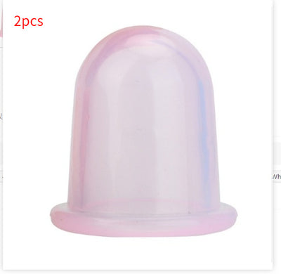 Transparent silicone cupping set with two flexible silicone cups for therapy and massage