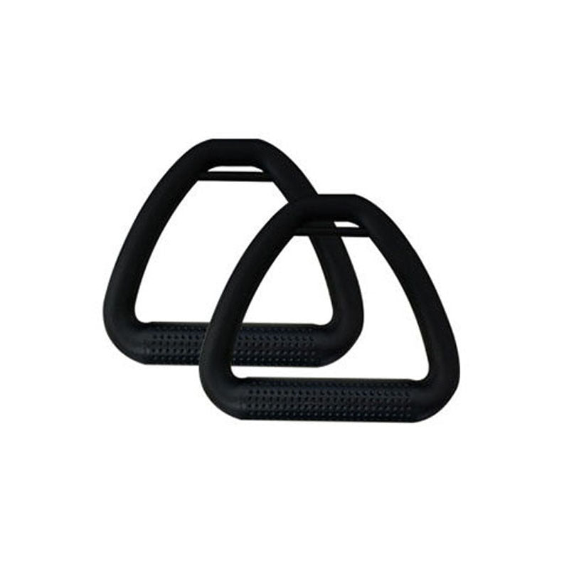 Black triangular ring fitness equipment for home with textured grip for strength training