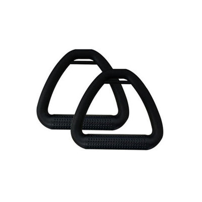 Black triangular ring fitness equipment for home with textured grip for strength training