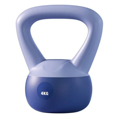 4kg women's kettlebell for home workouts in blue and purple with ergonomic handle